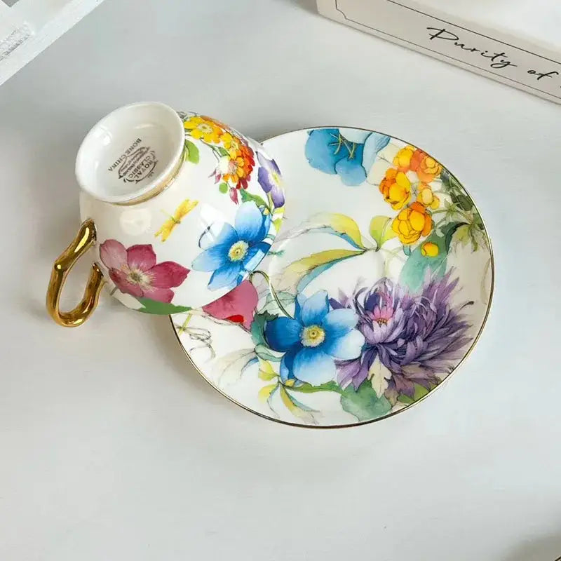 Floral Porcelain Teacup Set
