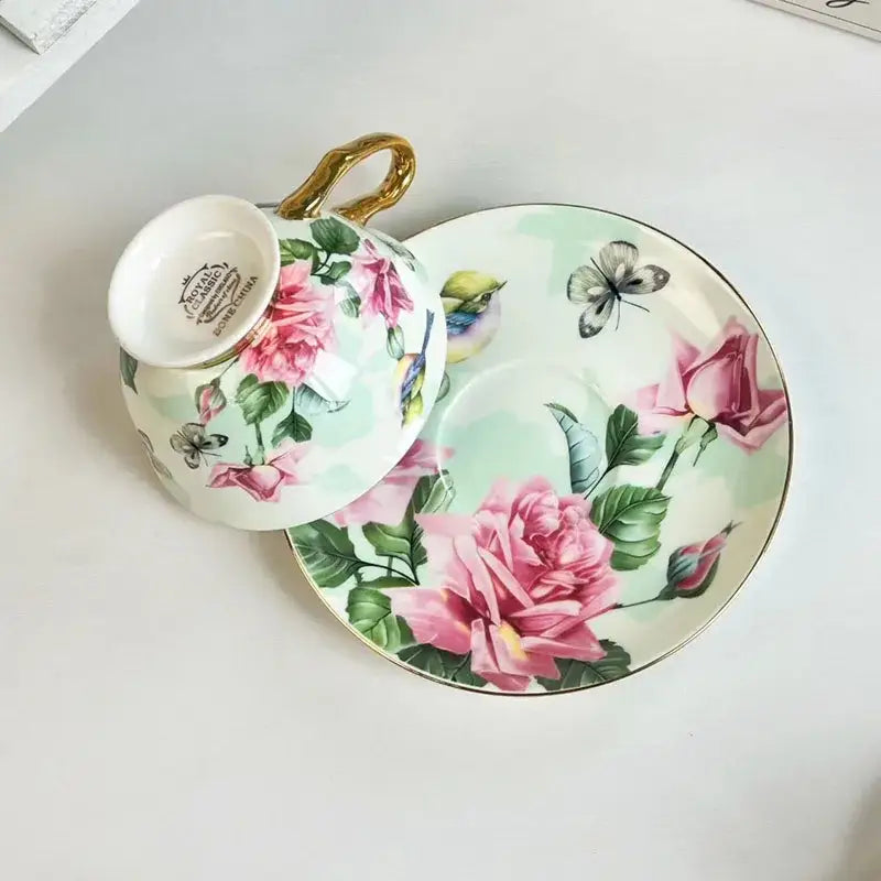 Floral Porcelain Teacup Set