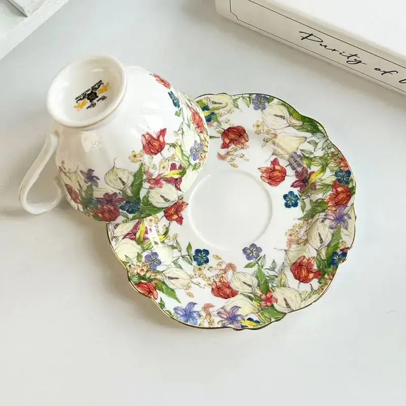 Floral Porcelain Teacup Set