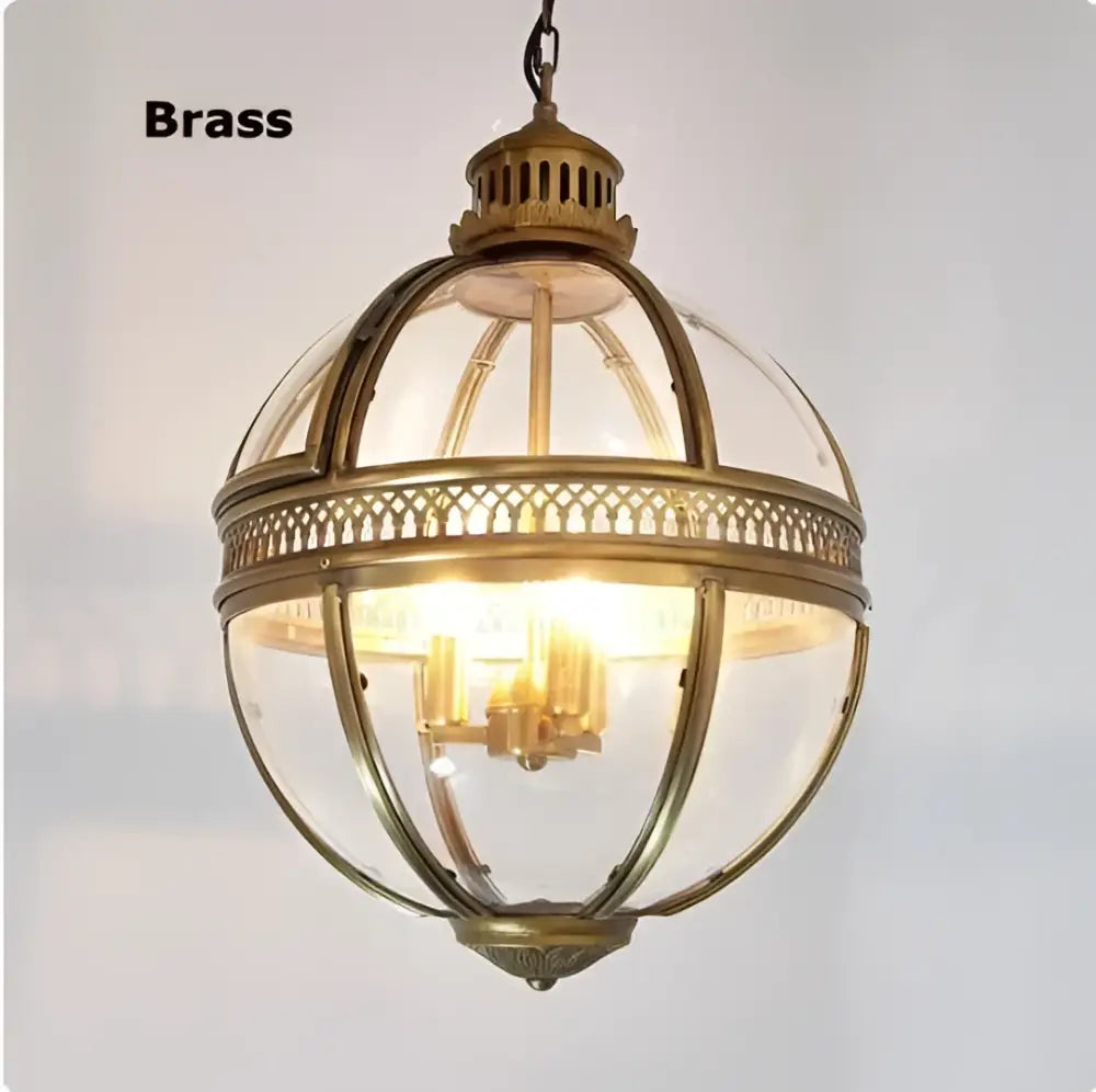 Bronze Glass Globe Chandelier
