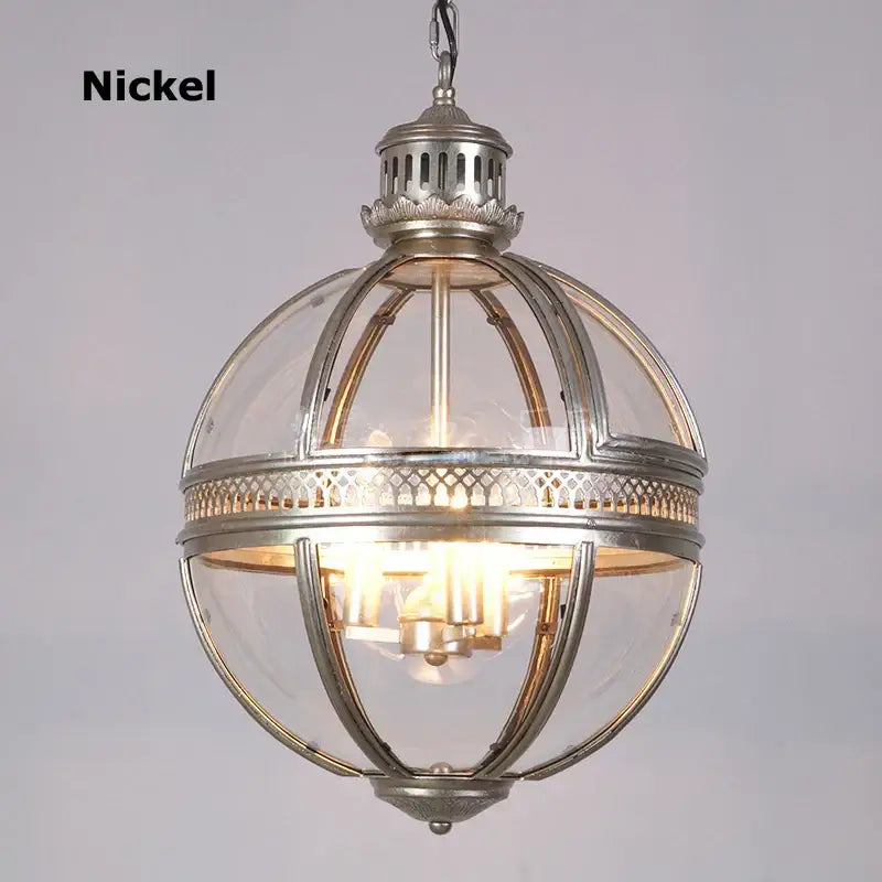 Bronze Glass Globe Chandelier