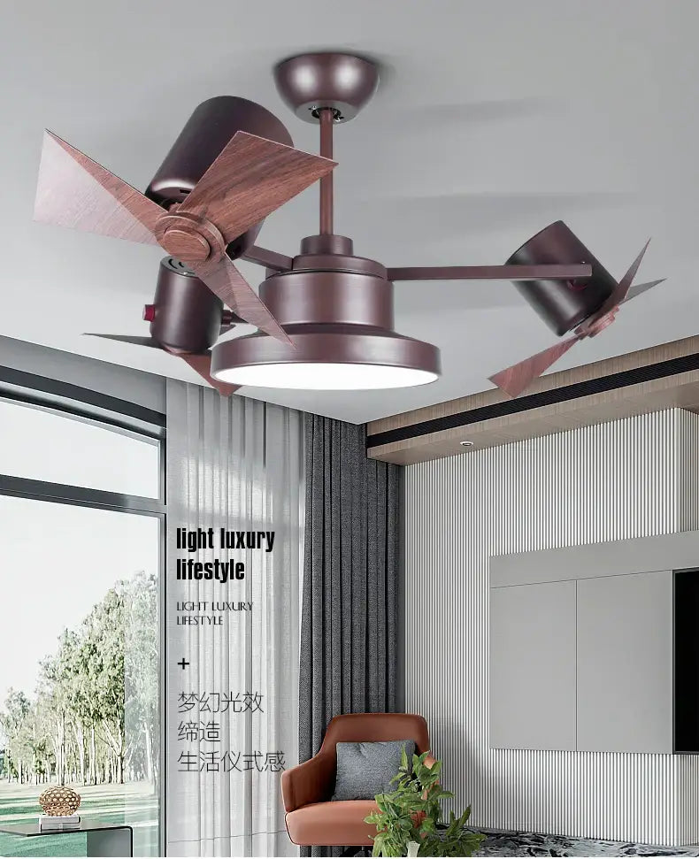 Bronze Wood Blade Ceiling Fan