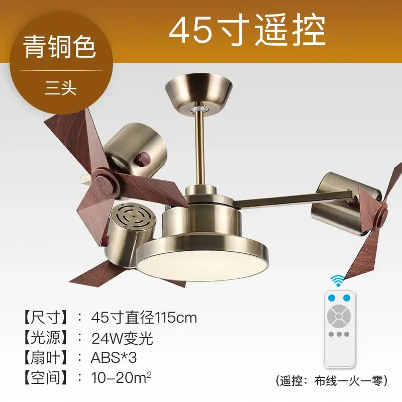 Bronze Wood Blade Ceiling Fan