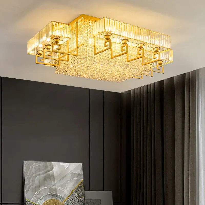 Bronze Geometric Crystal Light