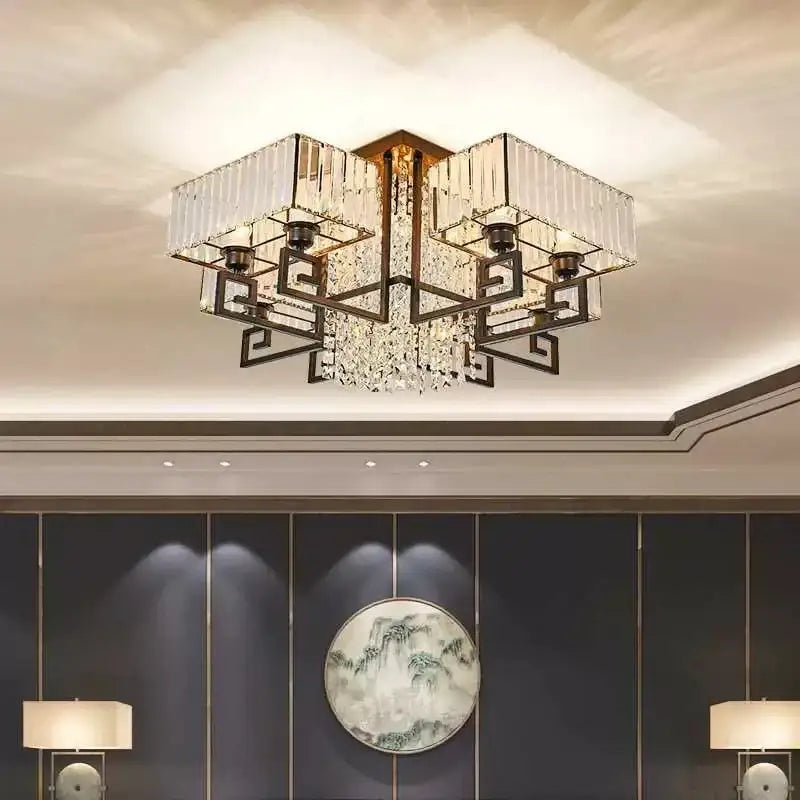 Bronze Geometric Crystal Light