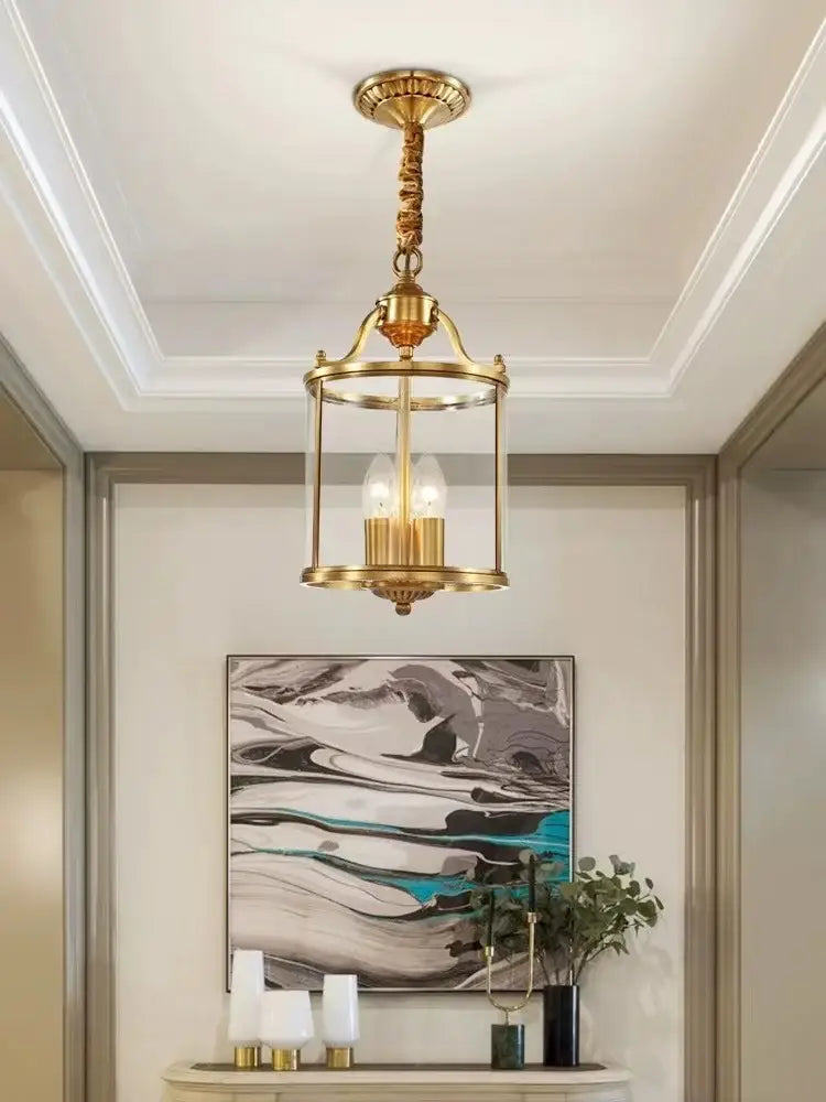 Bronze Glass Chandelier Pendant