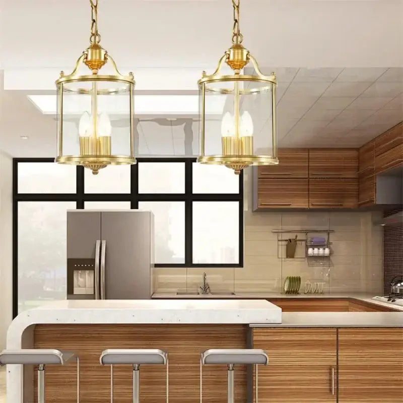 Bronze Glass Chandelier Pendant