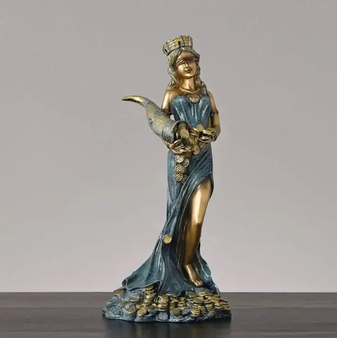Bronze Fortuna Goddess Figurine