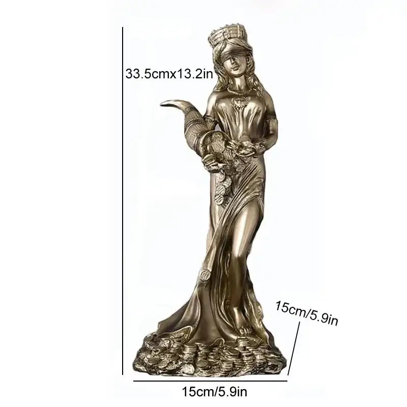 Bronze Fortuna Goddess Figurine