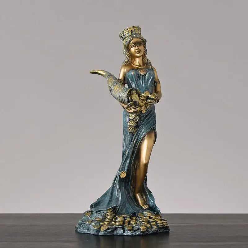 Bronze Fortuna Goddess Figurine