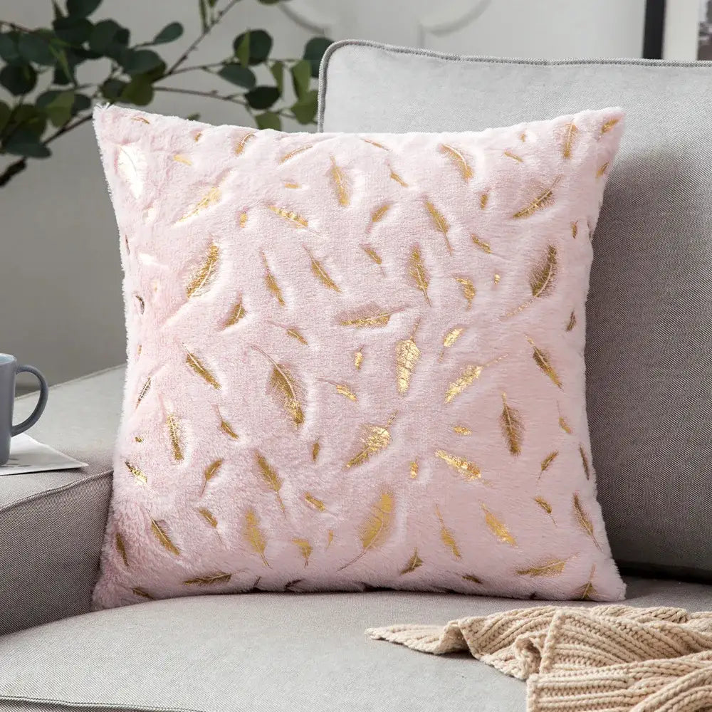 Emerald Velvet Feather Pillowcase