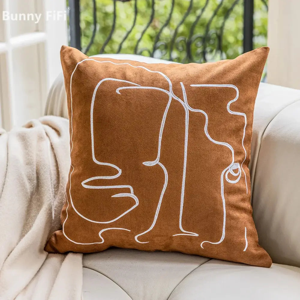 Plush Geometric Cushion Cover
