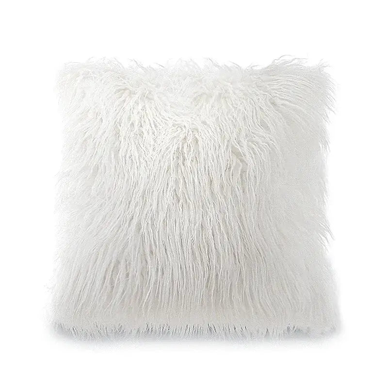 Plush Geometric Cushion Cover