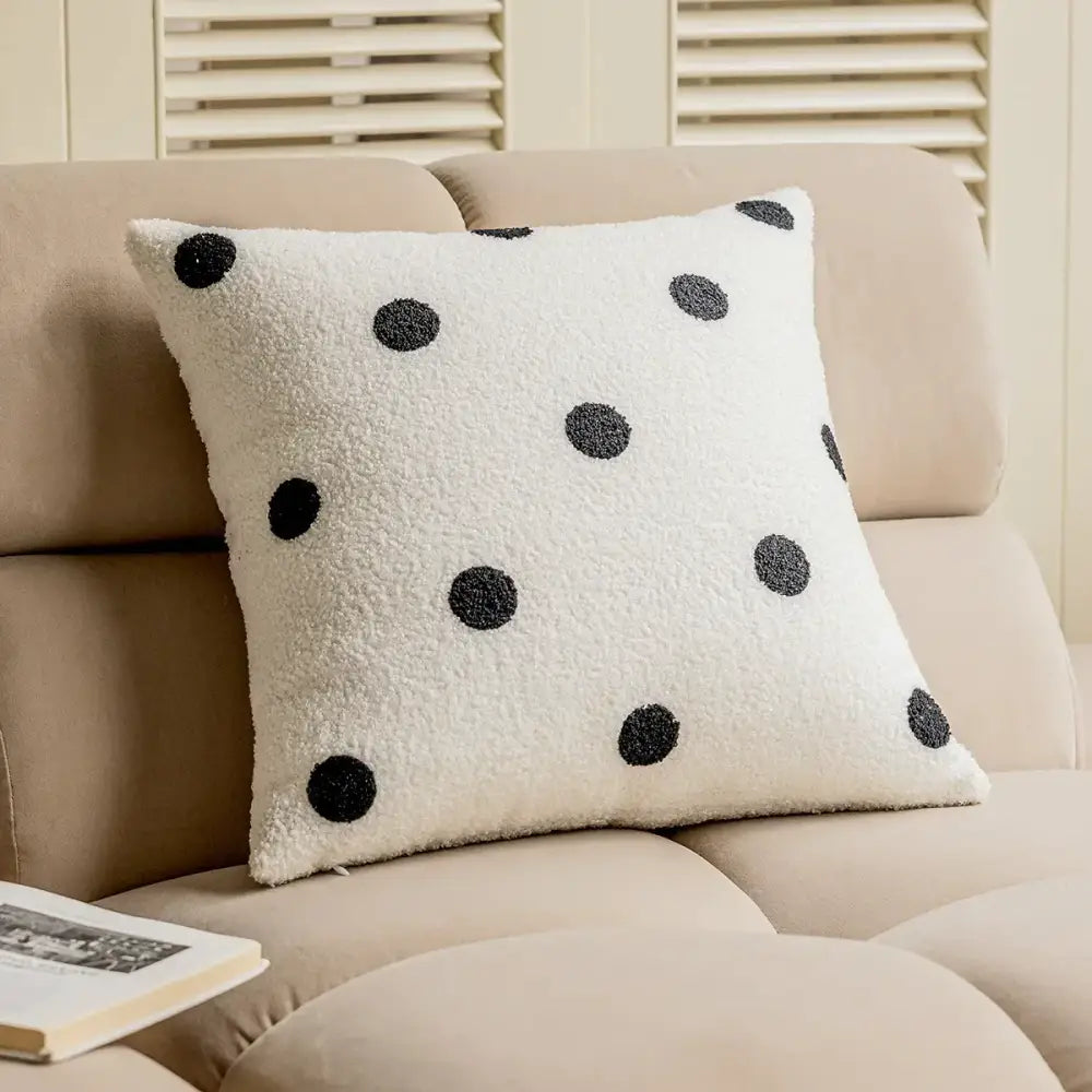 Plush Geometric Cushion Cover