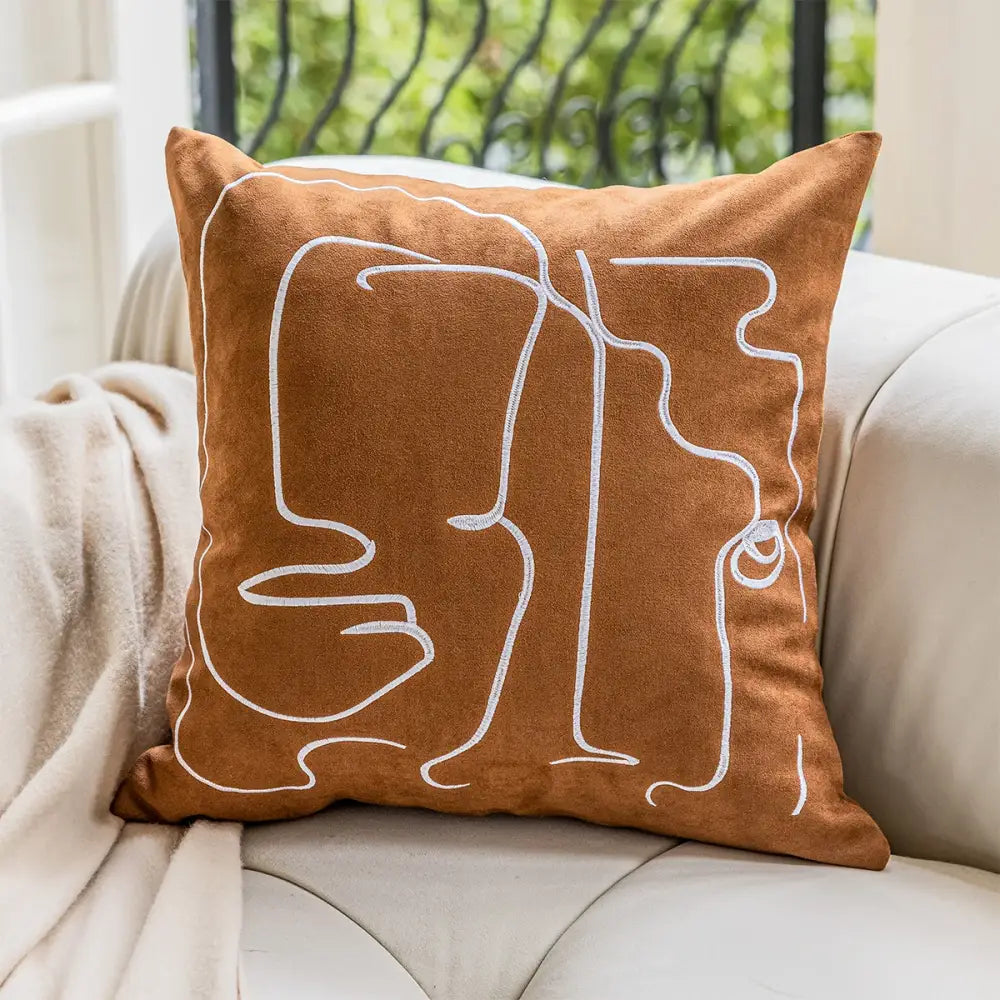 Plush Geometric Cushion Cover