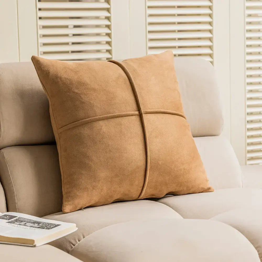 Plush Geometric Cushion Cover