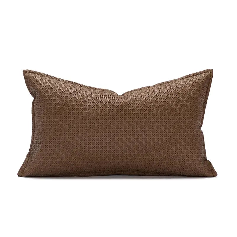 Beige Faux Leather Cushion