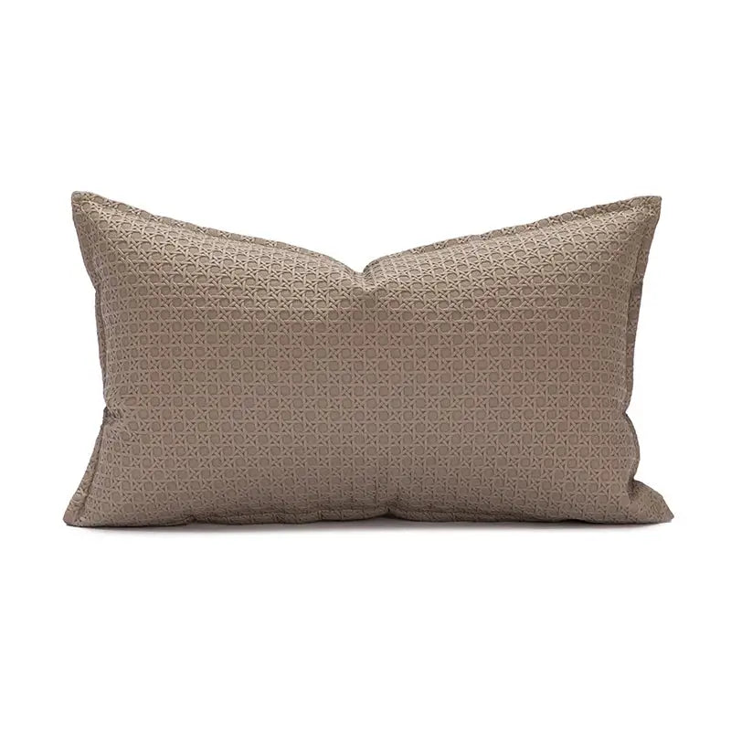 Beige Faux Leather Cushion