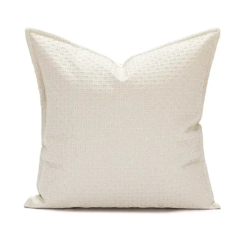 Beige Faux Leather Cushion