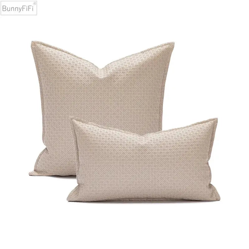 Beige Faux Leather Cushion