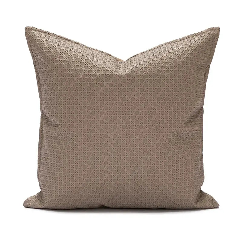 Beige Faux Leather Cushion