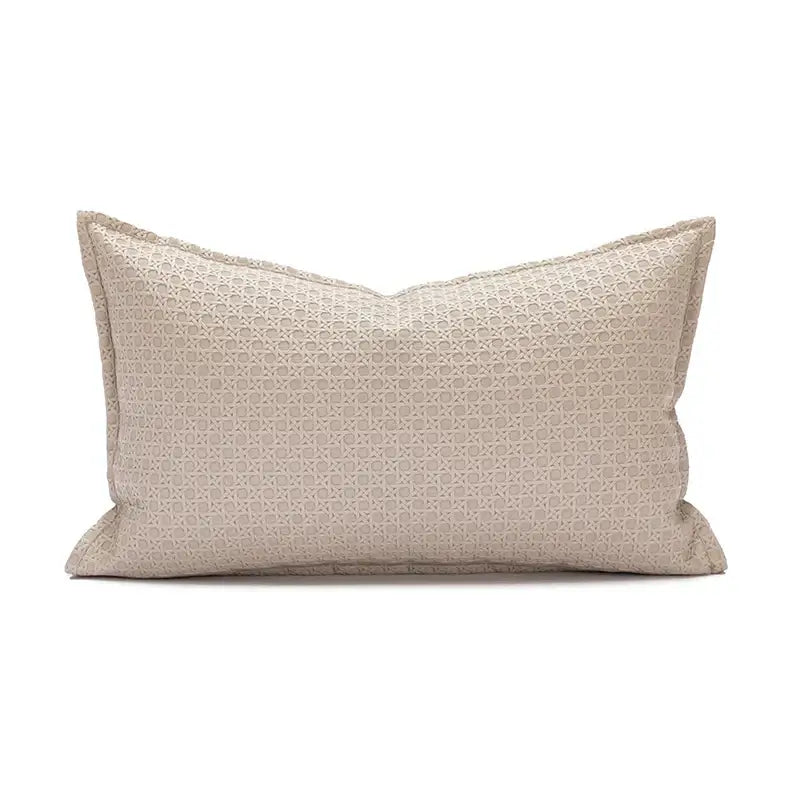 Beige Faux Leather Cushion