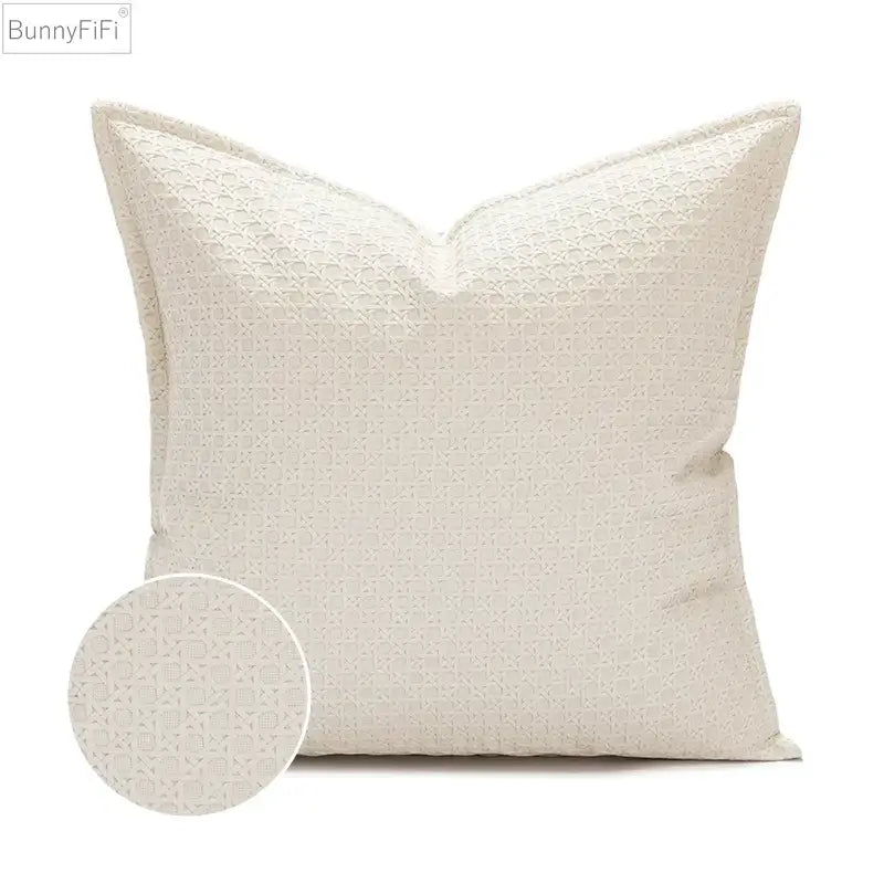 Beige Faux Leather Cushion