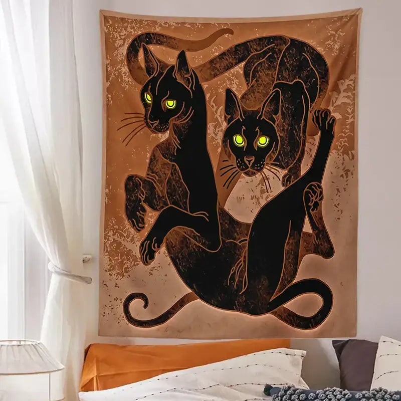 Black Cat Wall Tapestry