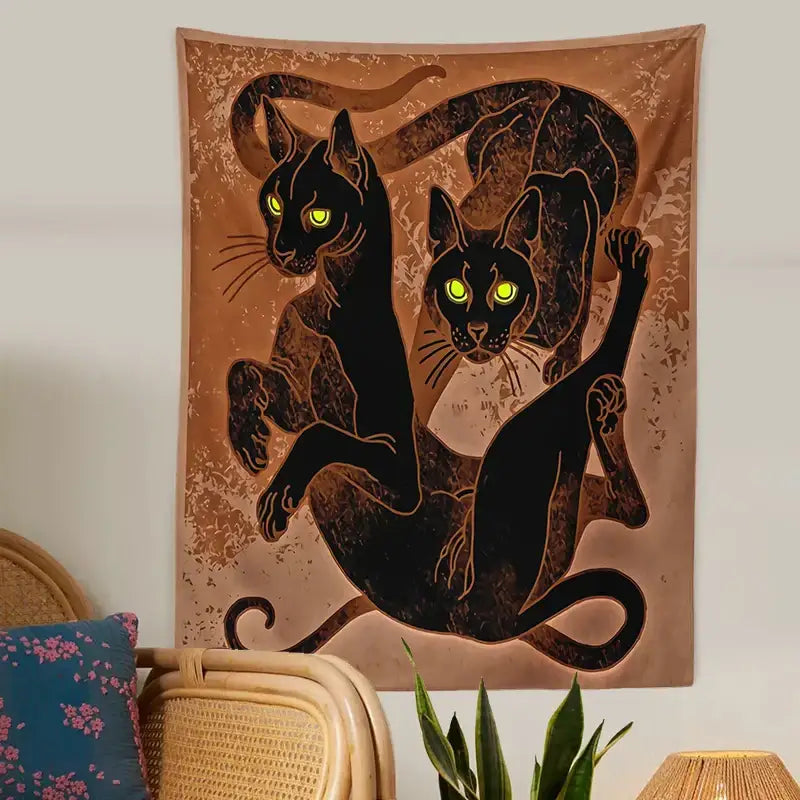 Black Cat Wall Tapestry