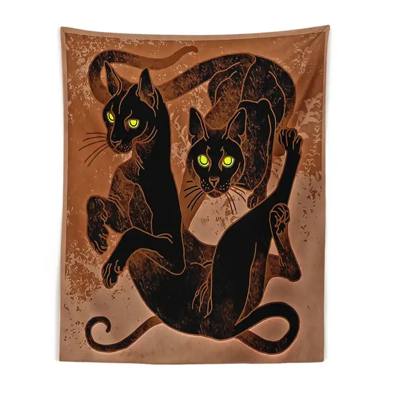 Black Cat Wall Tapestry
