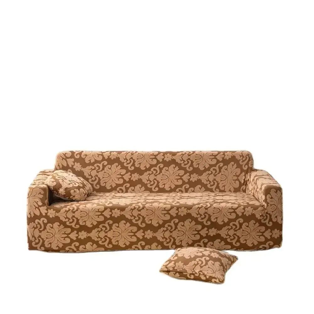 Brown Damask Sofa Cover