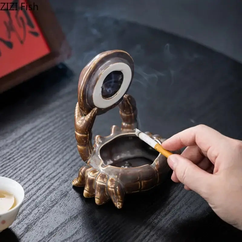 Brown Crab Ceramic Ashtray