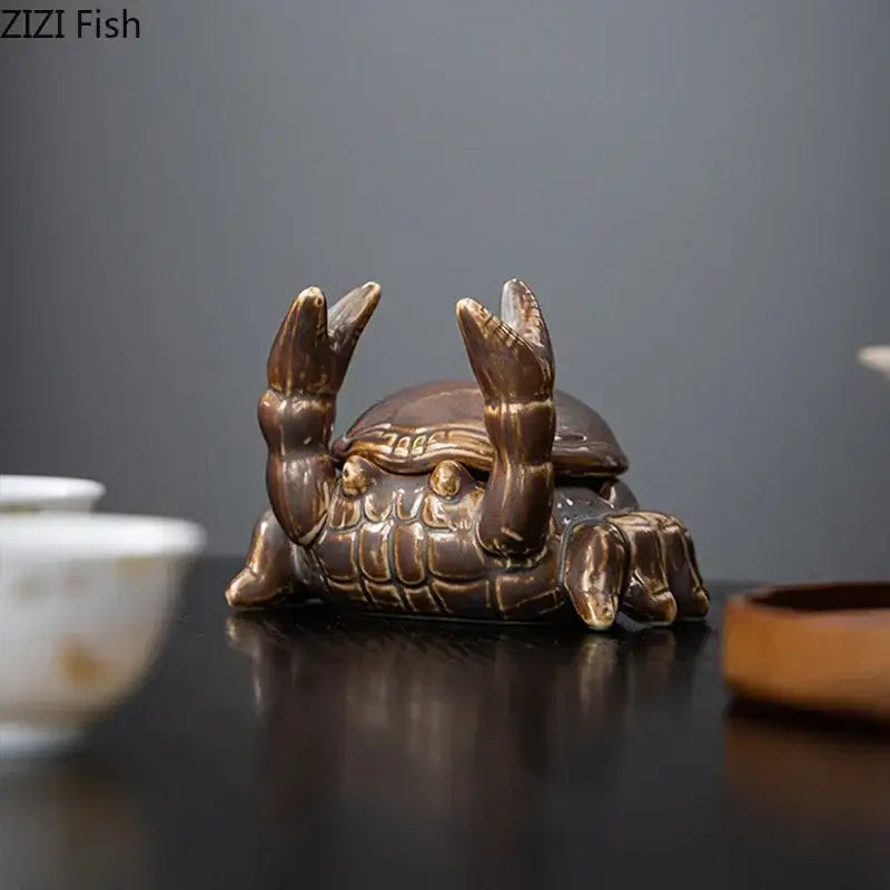 Brown Crab Ceramic Ashtray