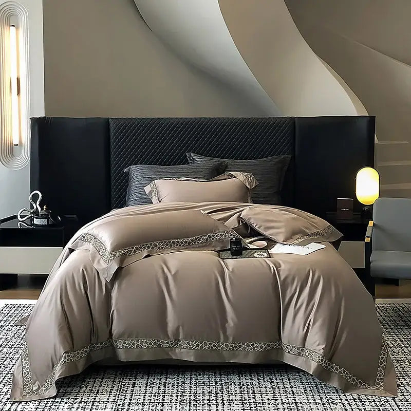 Brown Lace Bedding Set