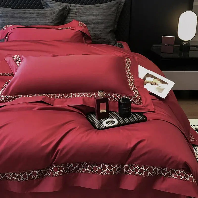 Brown Lace Bedding Set