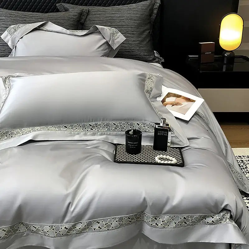 Brown Lace Bedding Set
