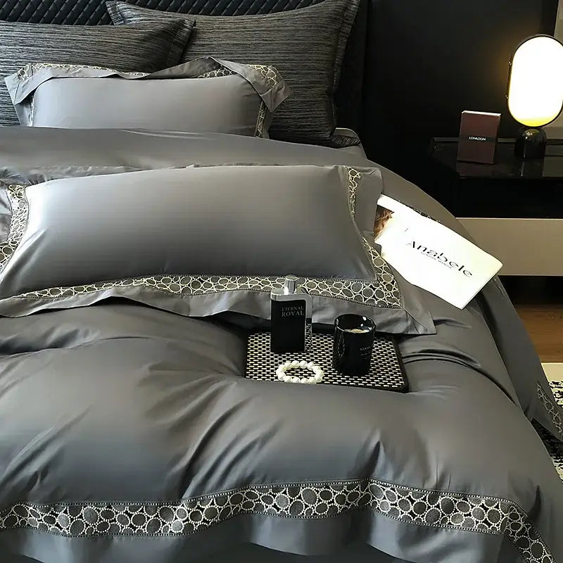 Brown Lace Bedding Set
