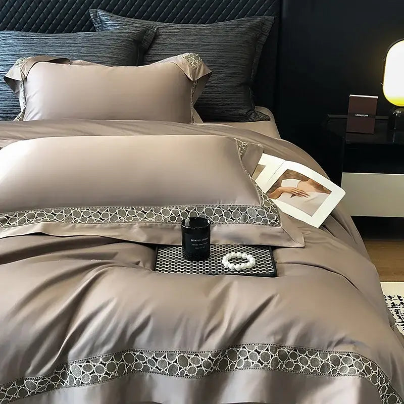 Brown Lace Bedding Set