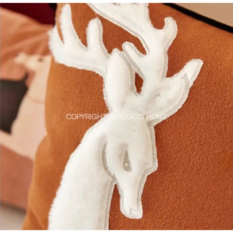 Velvet Reindeer Cushion Cover