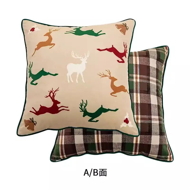 Velvet Reindeer Cushion Cover