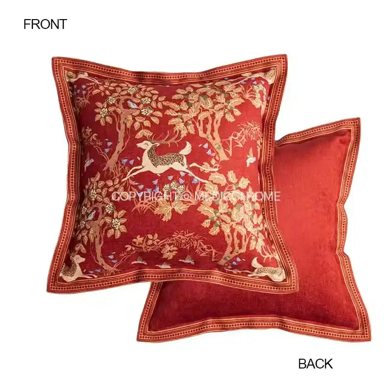 Velvet Reindeer Cushion Cover