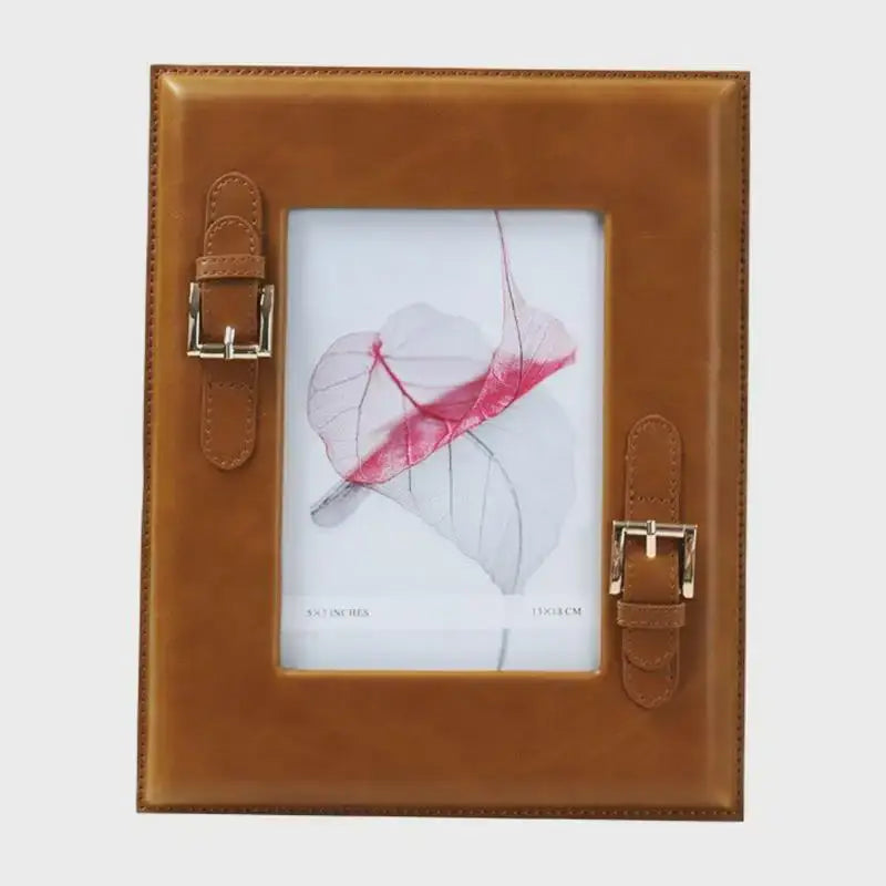 Weave Leather Photo Frame Brown Bedroom Decor