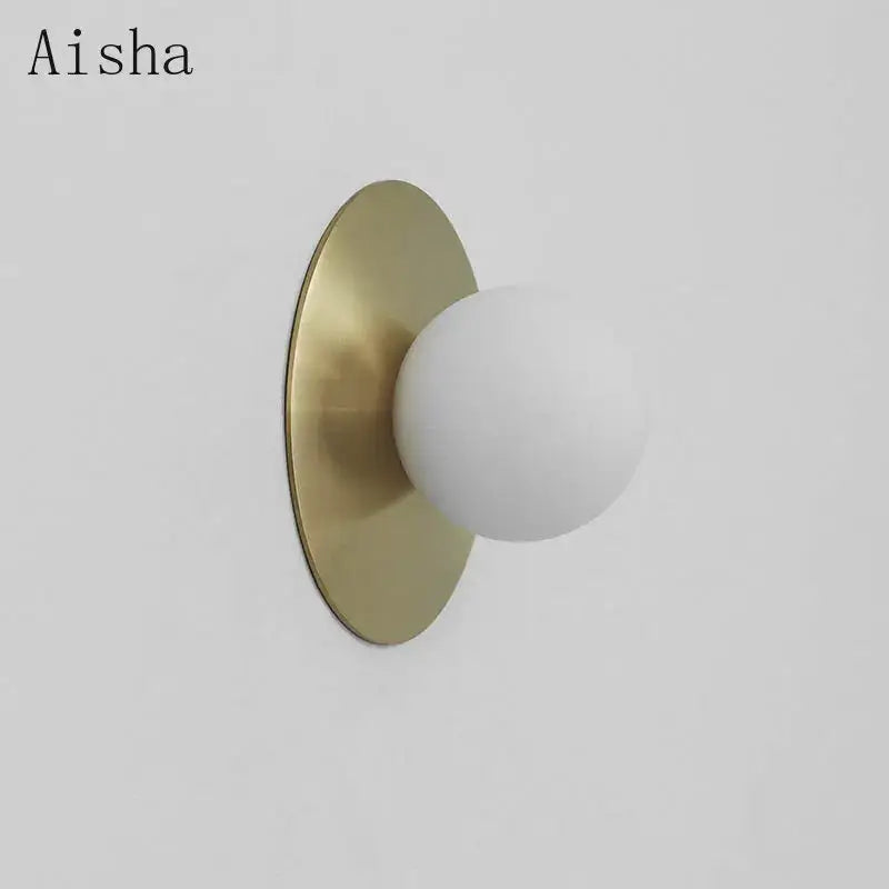 Brushed Brass Circular Wall Lamp