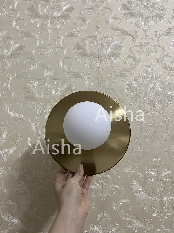 Brushed Brass Circular Wall Lamp