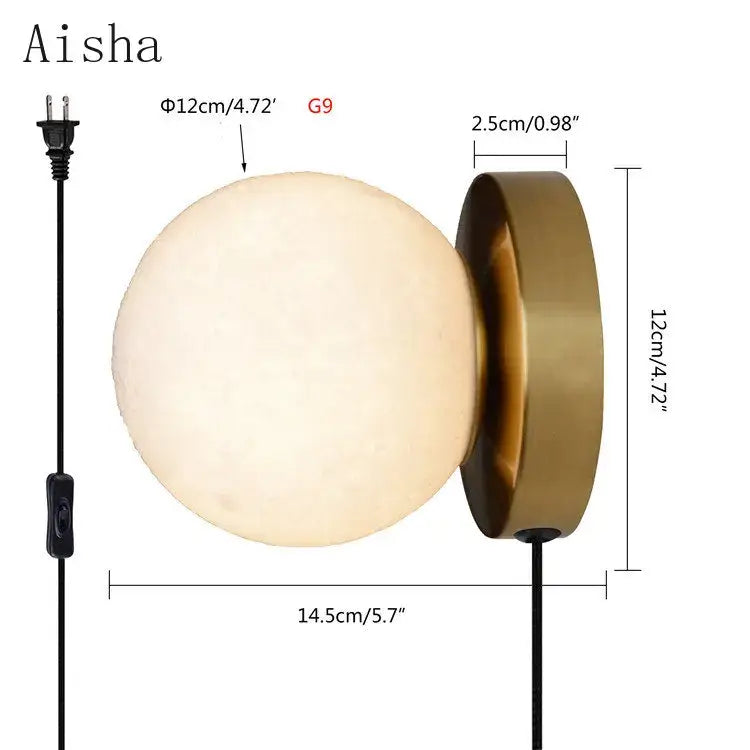 Brushed Brass Globe Wall Lamp
