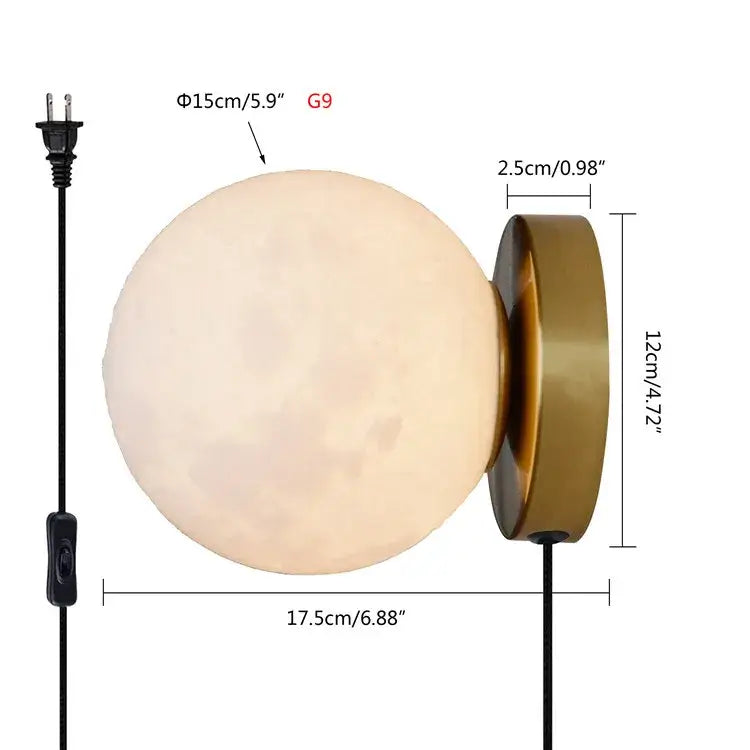 Brushed Brass Globe Wall Lamp