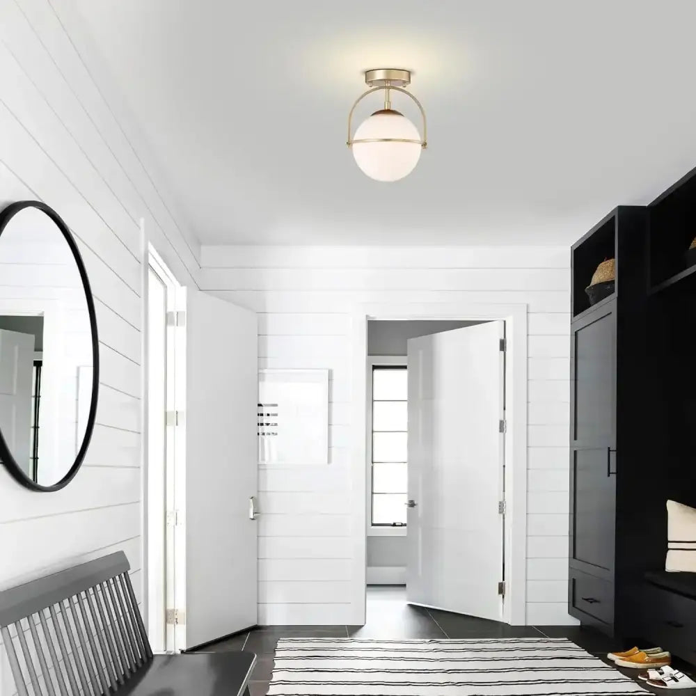Brushed Brass Glass Ceiling Light