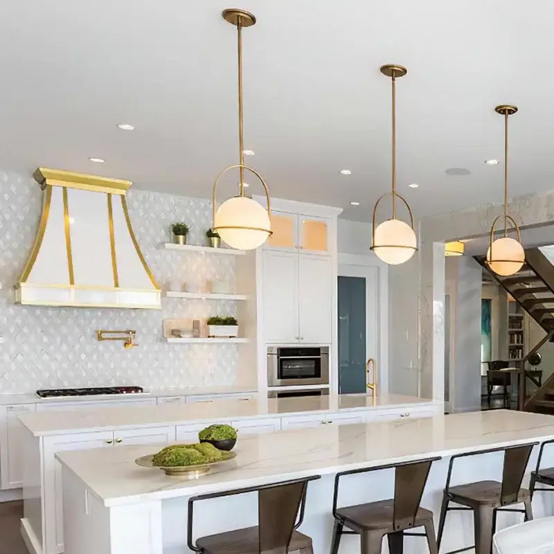 Brushed Brass Glass Ceiling Light