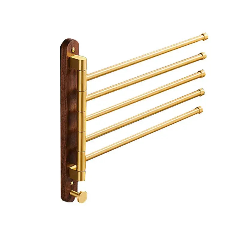Gold Wood Swivel Towel Rack