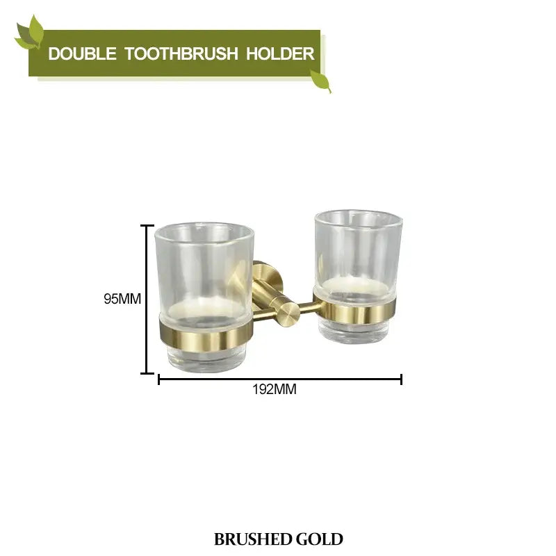 Brushed Gold Towel Set with Paper Holder